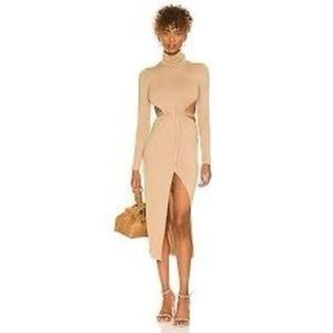 H:ours Cia Midi Dress In Camel NWT NEW